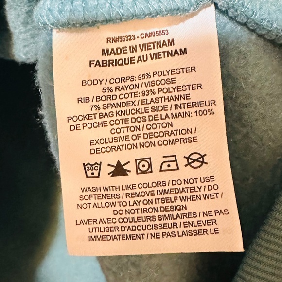 NIKE aqua drawstring cowl neck pullover fleece sweatshirt size Large - Picture 6 of 7